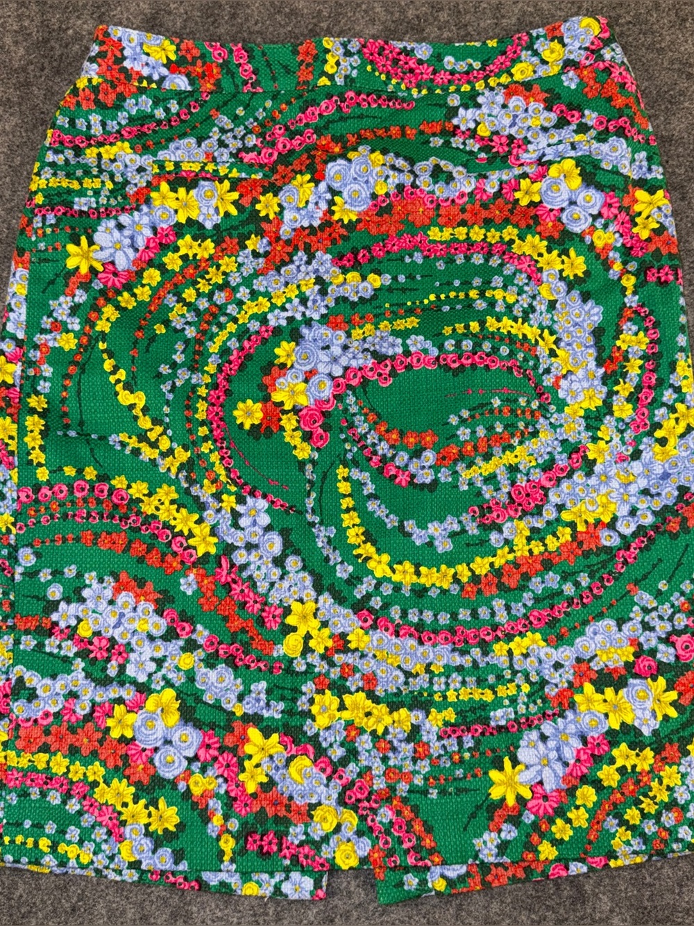 TALBOTS GREEN FLORAL MULTI PRINT STRAIGHT PENCIL SKIRT SIZE 8